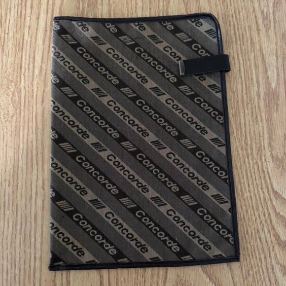 Vtg. Air France Airlines Concorde Cloth Dossier/Portfolio Case-Brown Logo Design - Picture 3 of 7